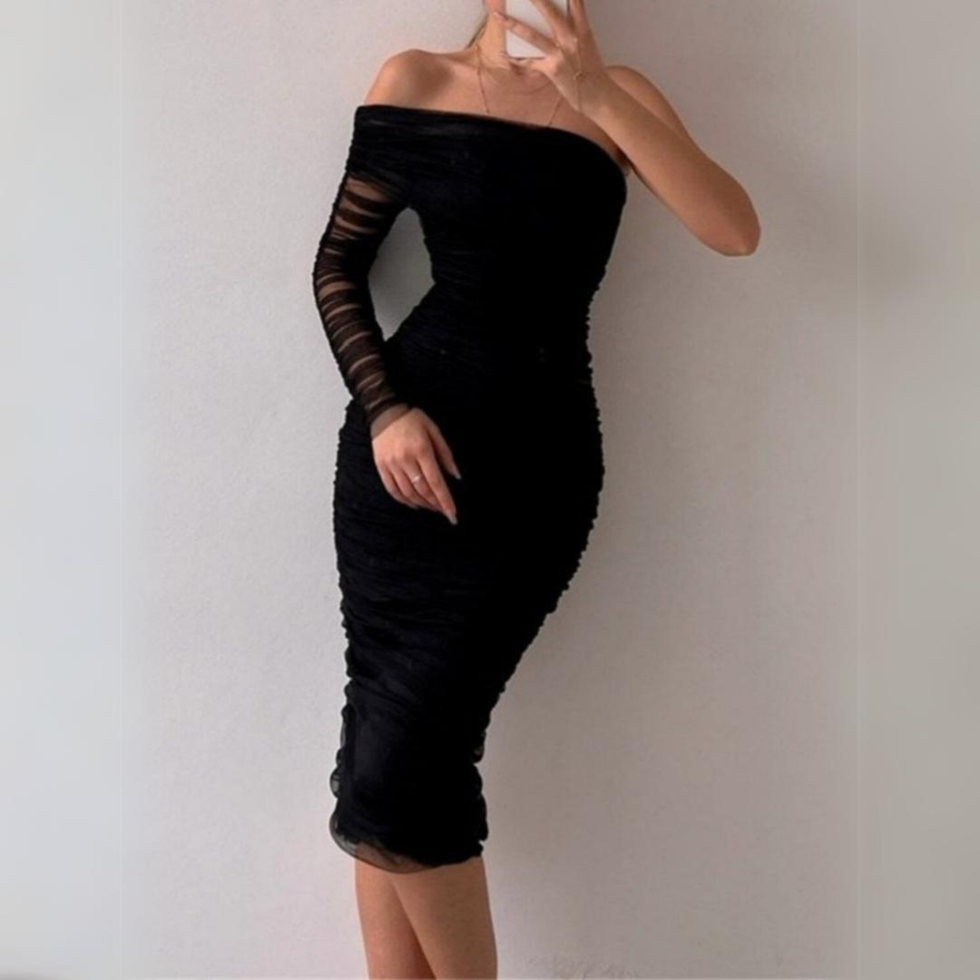 'Victoria' slim fit one shoulder dress.