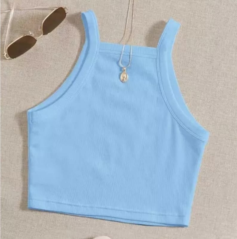 ‘Lily’ Solid rib knit cami top