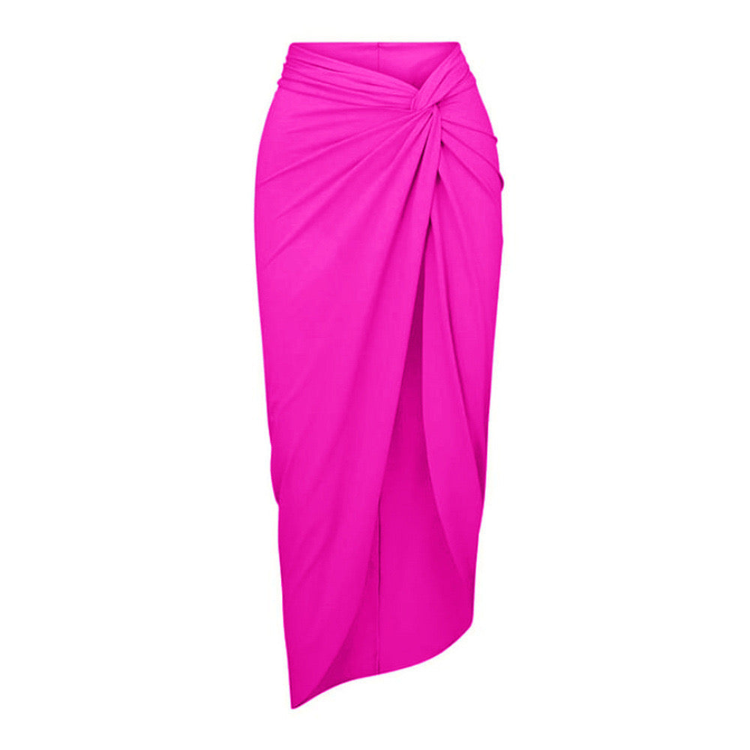 'Candy' ruffled swimsuit set with wrap skirt