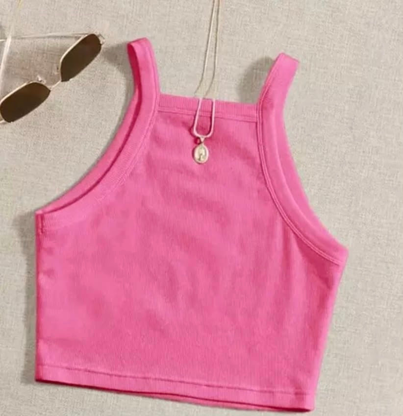 ‘Lily’ Solid rib knit cami top