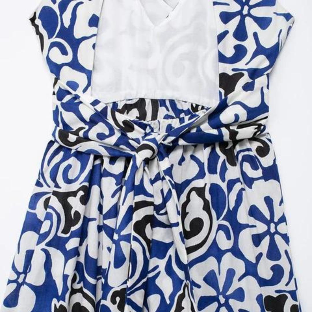'Kinaya' printed V-neck maxi dress