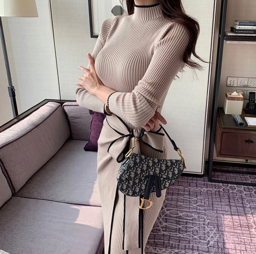 ‘Jane’ belted bodycon dress