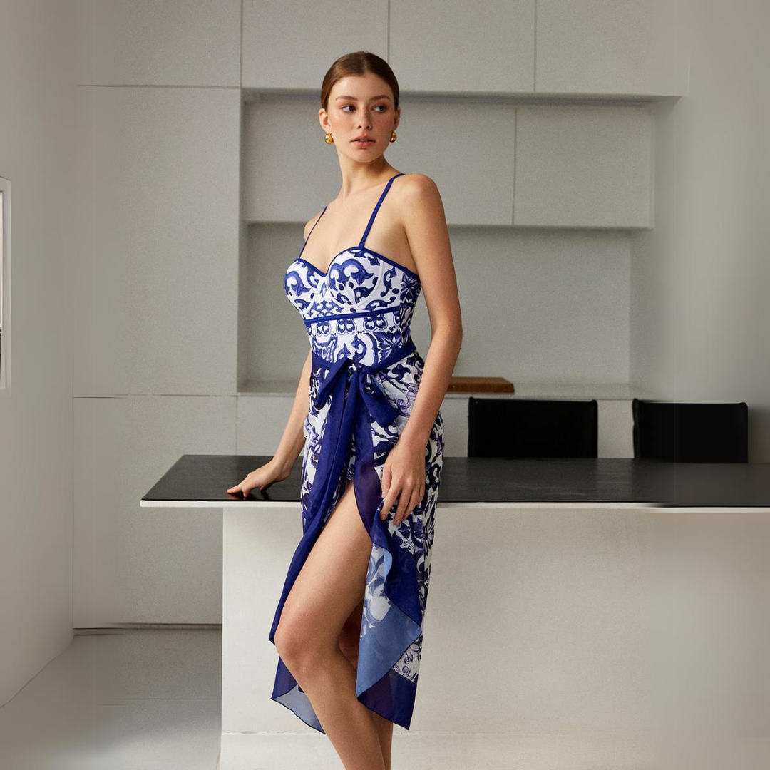 'Geneva' swimsuit with sarong