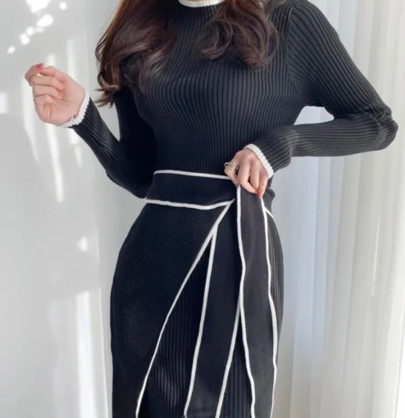 ‘Jane’ belted bodycon dress