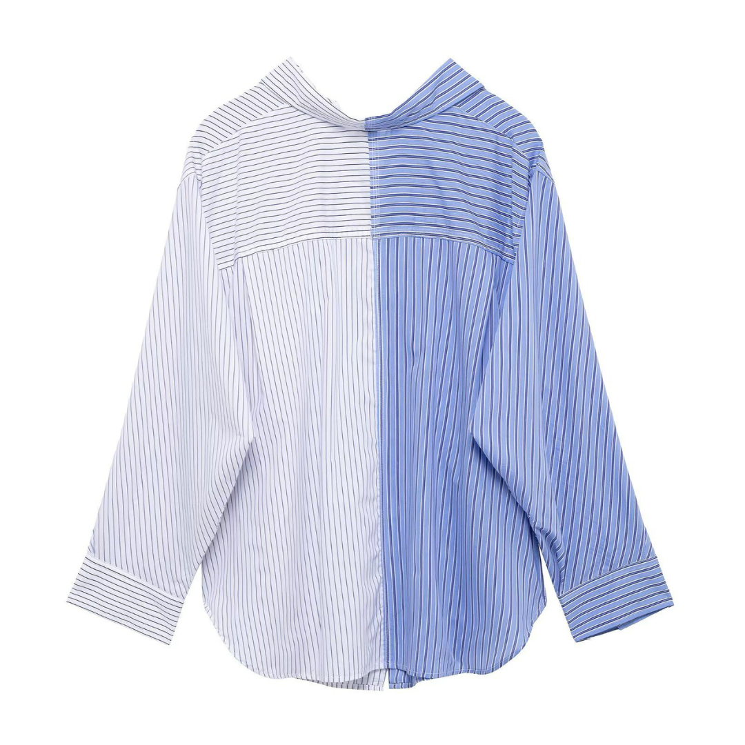 'Donna' dual colour oversized striped shirt