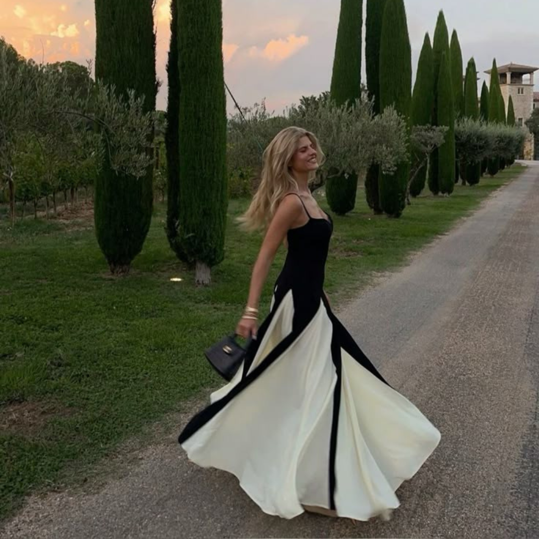 'Slay Girl' black and white maxi dress