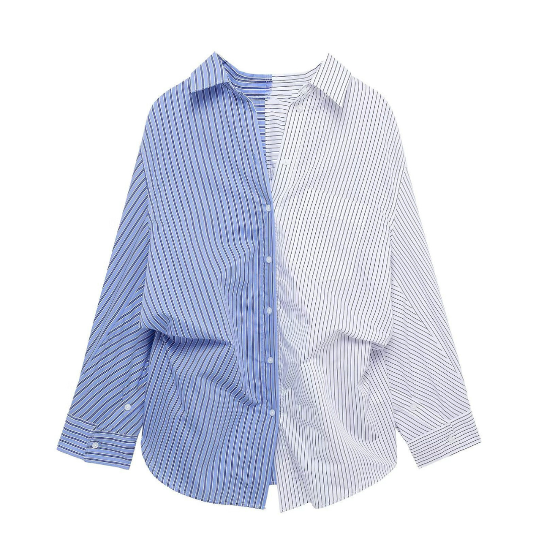 'Donna' dual colour oversized striped shirt