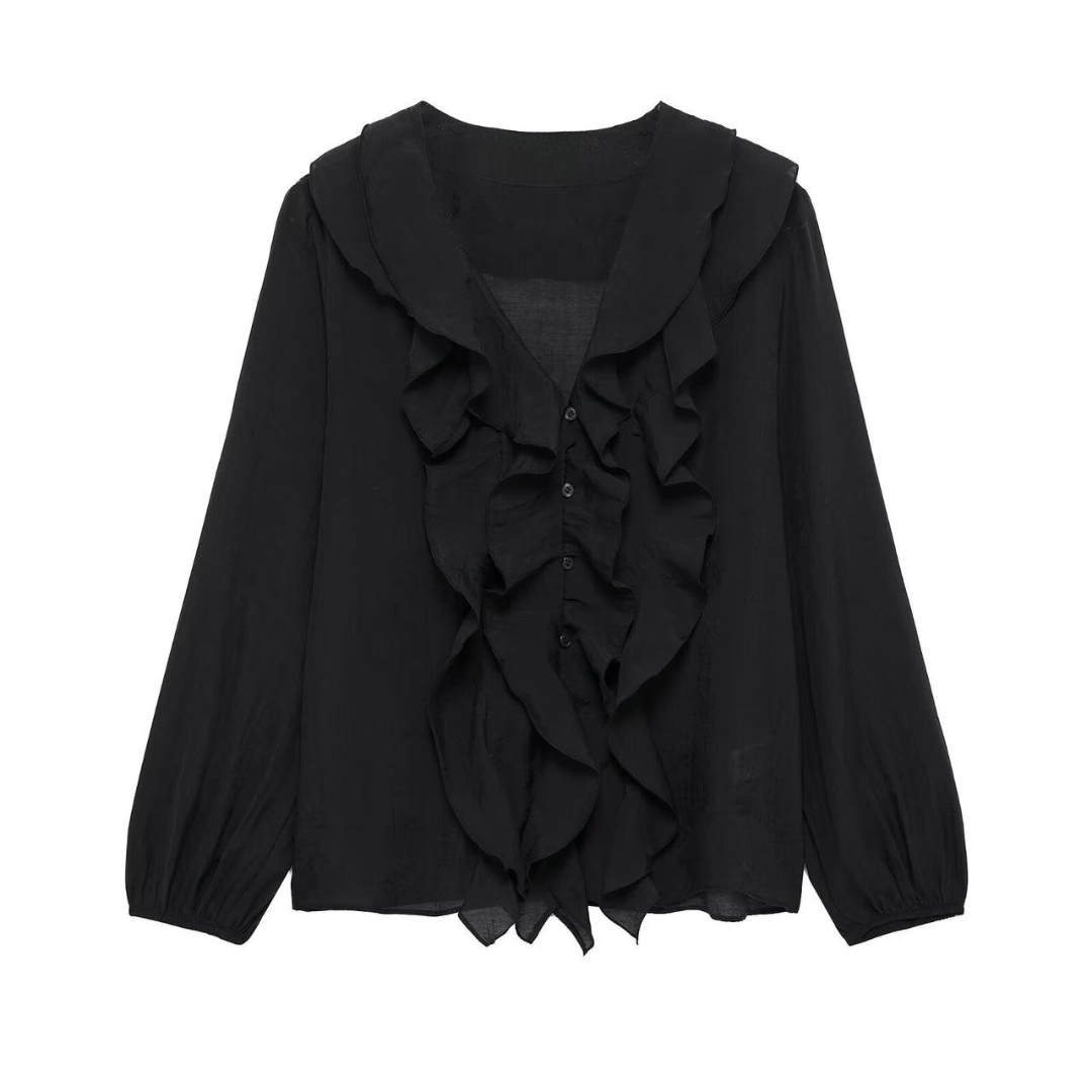 'Grace' ruffled shirt