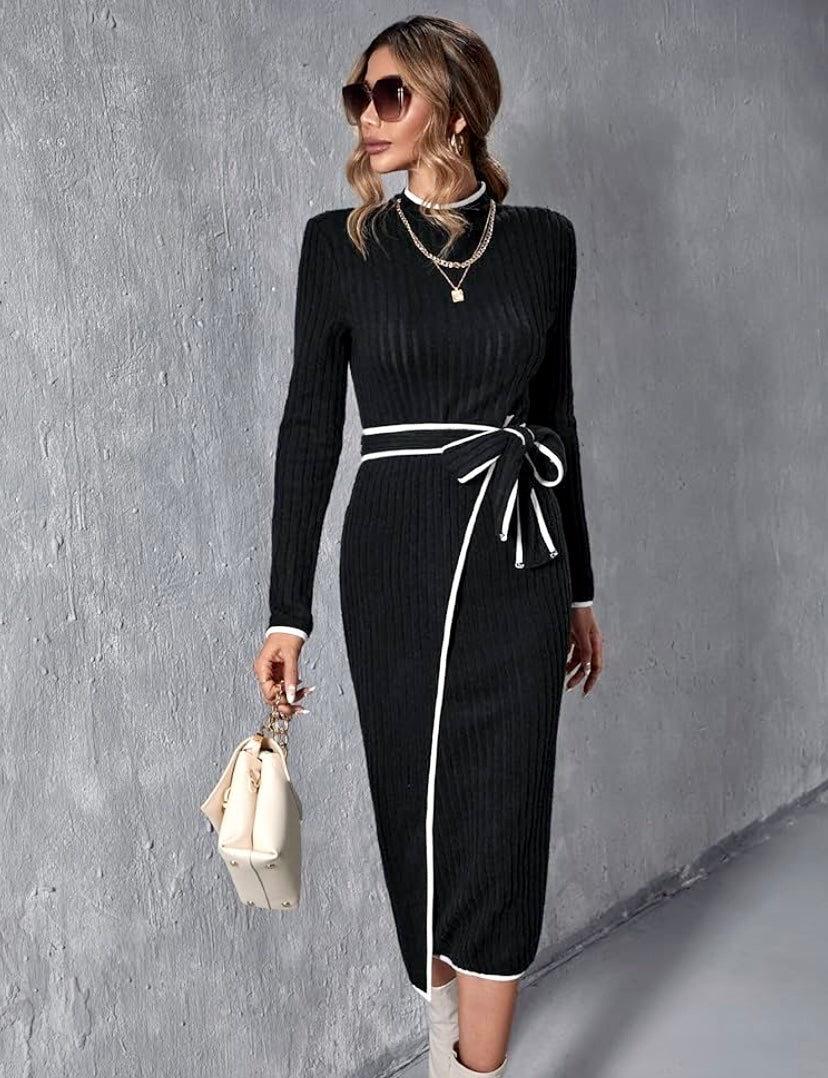 ‘Jane’ belted bodycon dress
