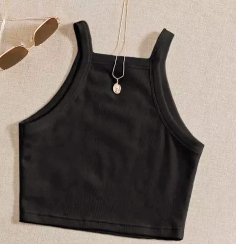‘Lily’ Solid rib knit cami top