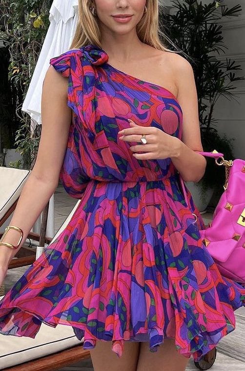 ‘Aurora’ one shoulder dress