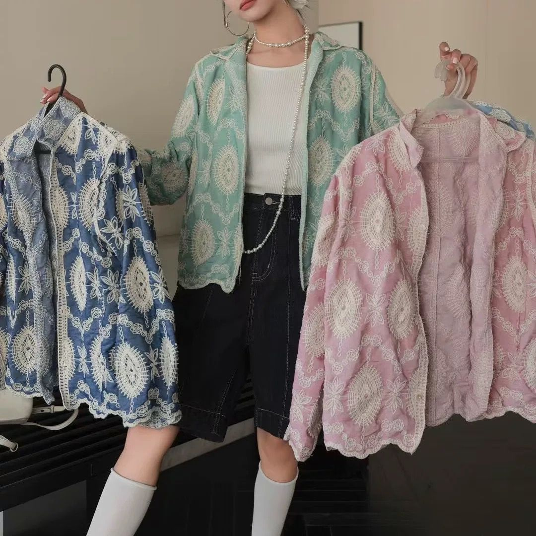 'Kaya' luxe embroidered cotton shirt