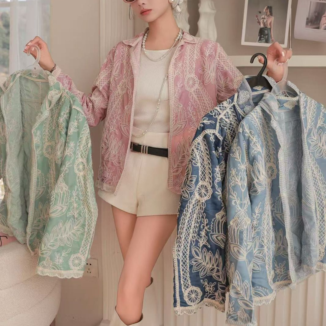 'Gabrielle' luxe embroidered cotton shirt