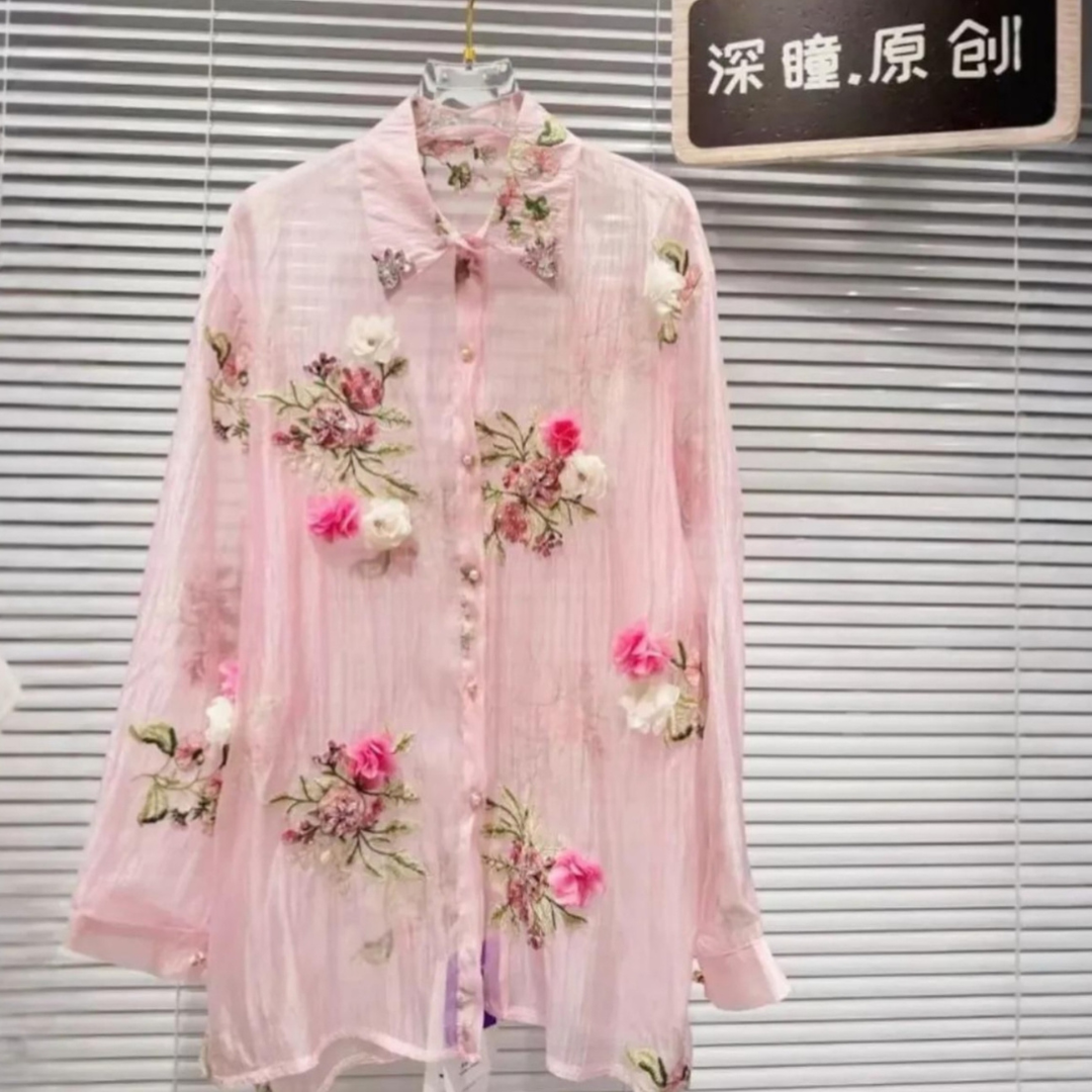 'Luna' 3D floral shirt
