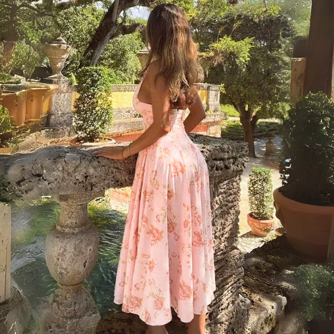 'Amaira' halter neck maxi dress