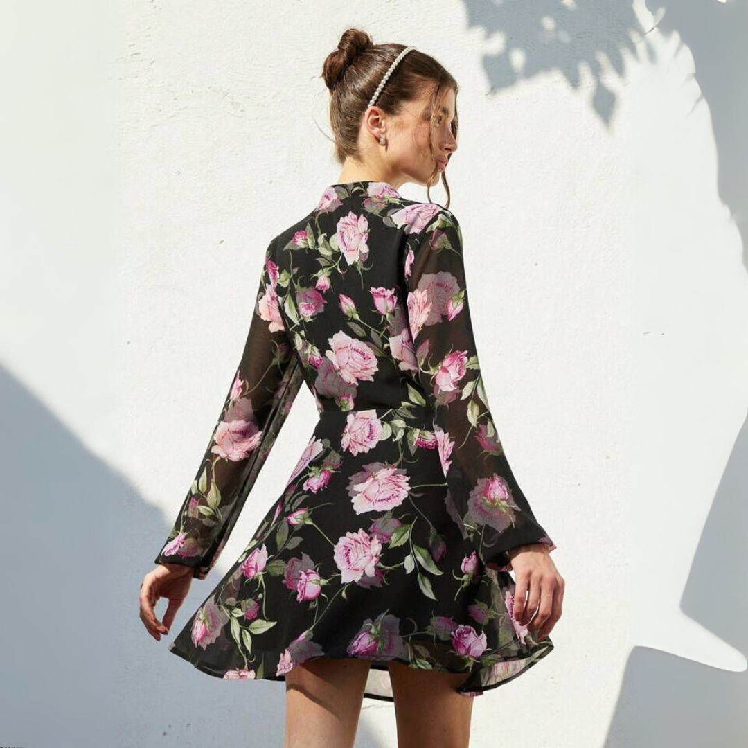 'Bianca' V Neck floral dress