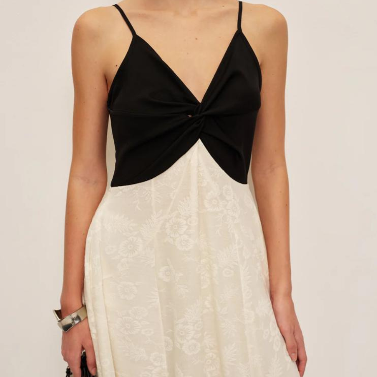 'Cashmere' black and white maxi dress