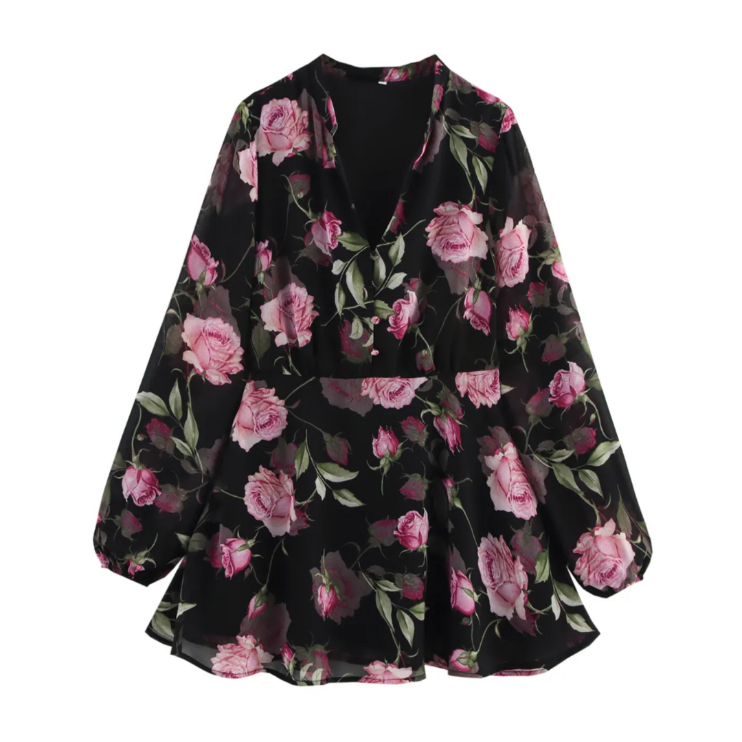 'Bianca' V Neck floral dress