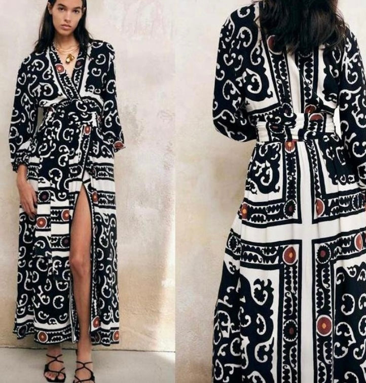 ‘Elizah’ printed maxi dress