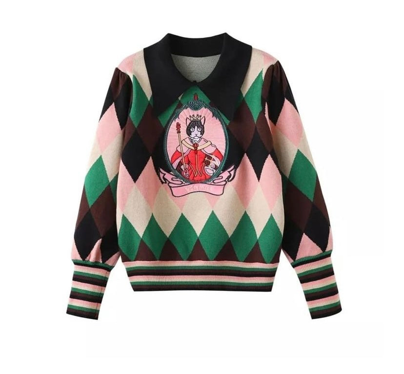 Colorblocked Uni sweater.