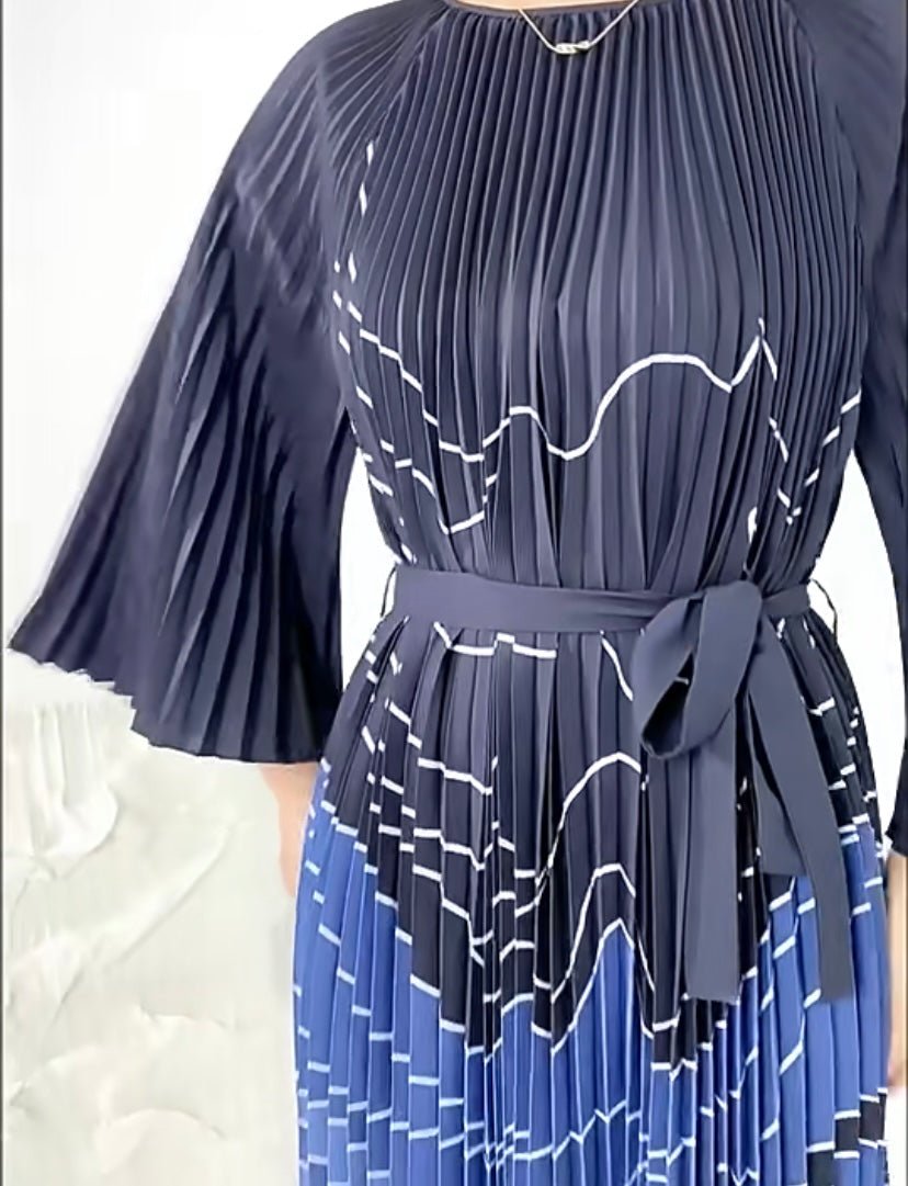 ‘Artistic’ pleated maxi dress.