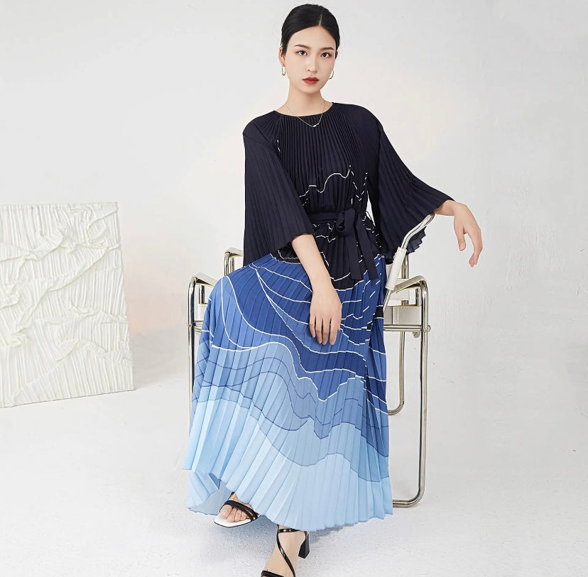 ‘Artistic’ pleated maxi dress.