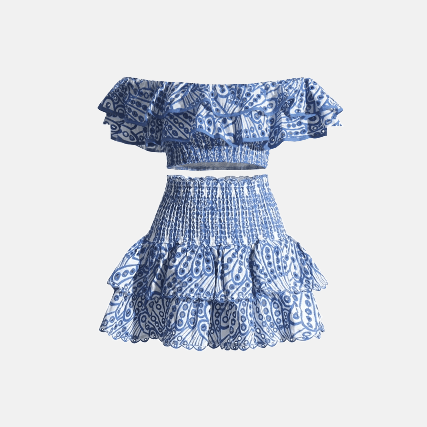 'Ginaya' layered top and skirt set