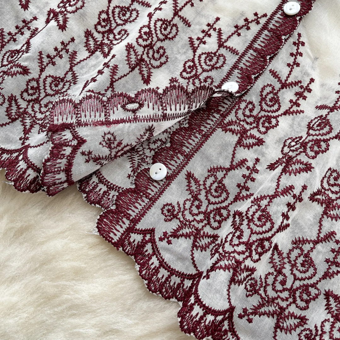 'Emma' luxe embroidered cotton shirt