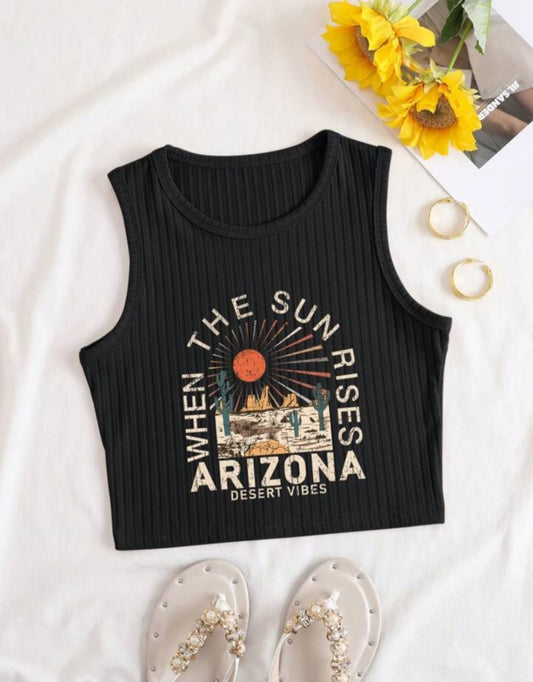 ‘Arizona’ ribbed tank top