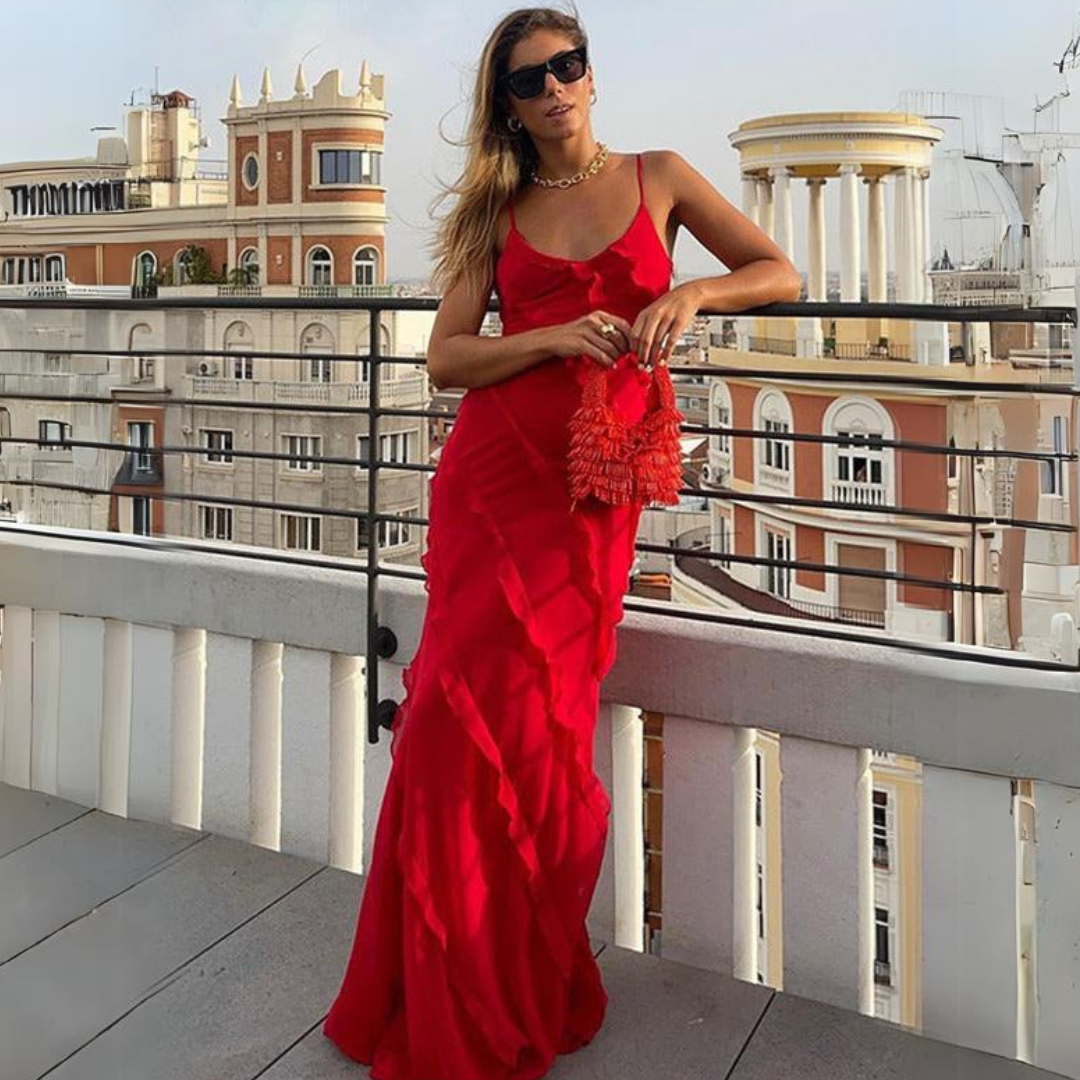 'Diana' ruffled maxi dress