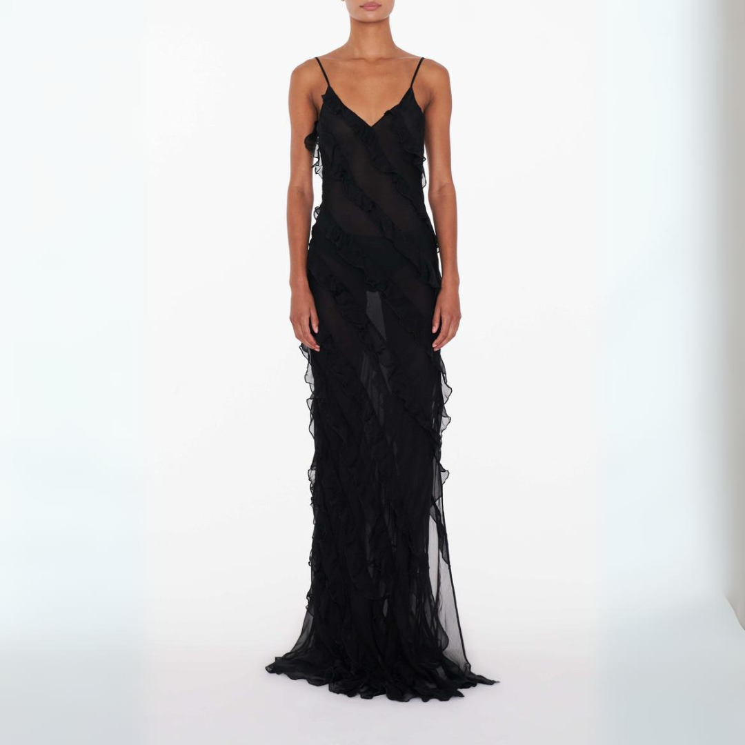 'Diana' ruffled maxi dress