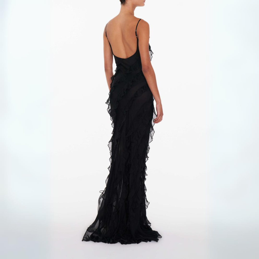 'Diana' ruffled maxi dress