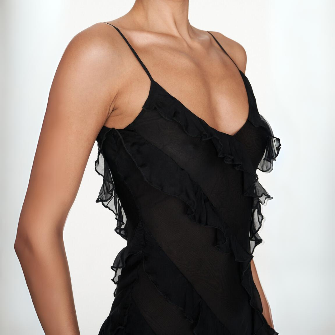 'Diana' ruffled maxi dress