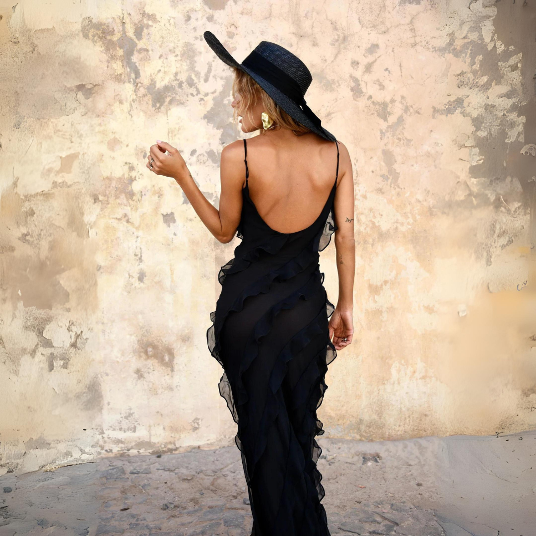 'Diana' ruffled maxi dress