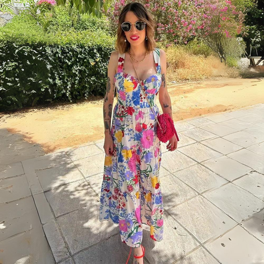 'All things Paris' printed maxi dress
