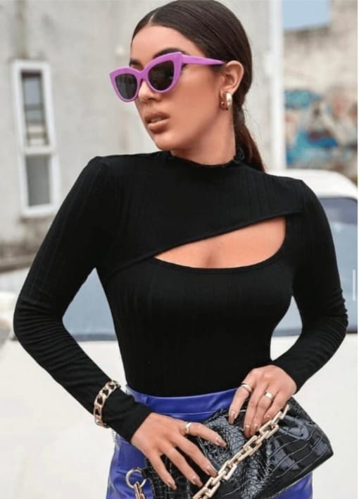 ‘Iiana’ cut-out ribbed top
