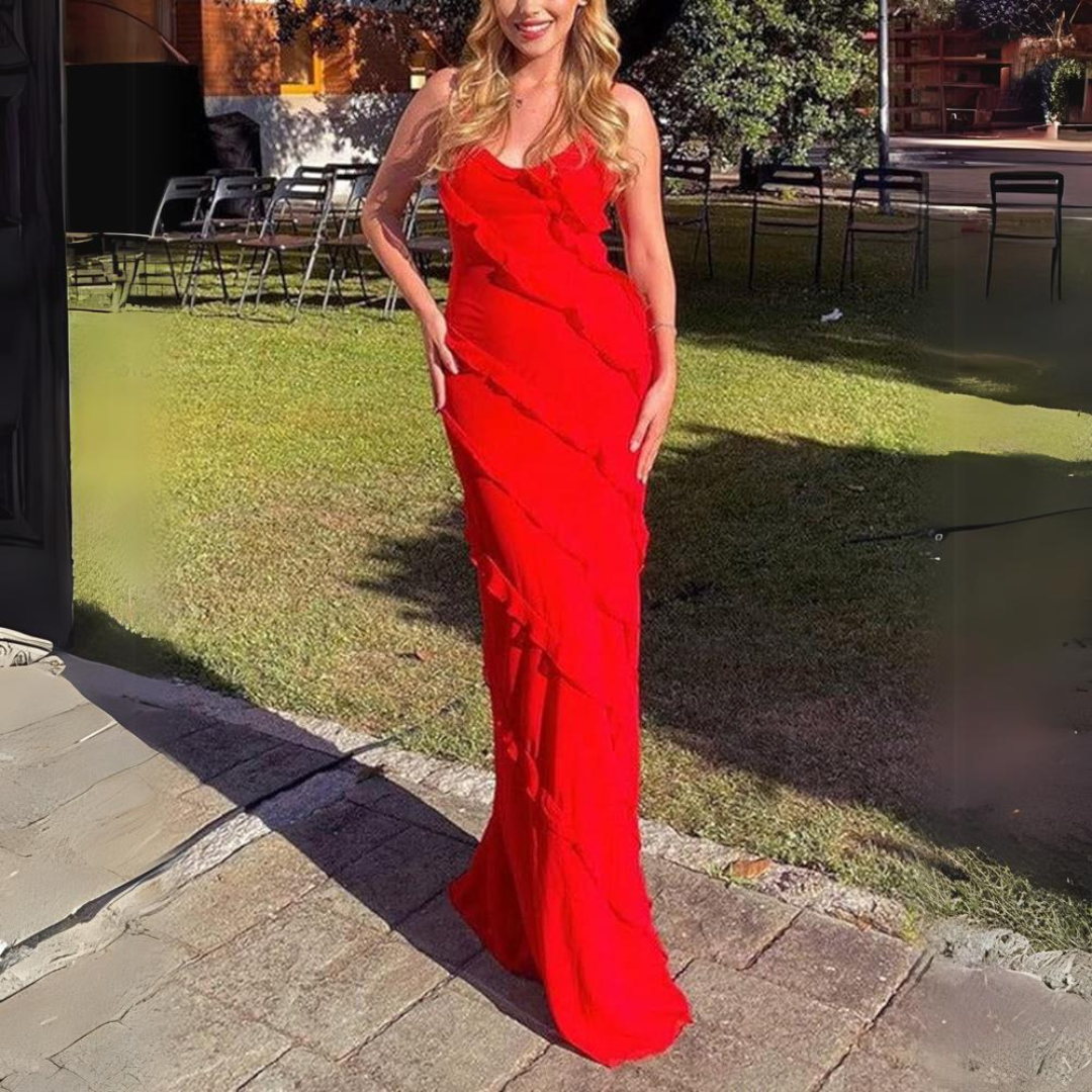 'Diana' ruffled maxi dress