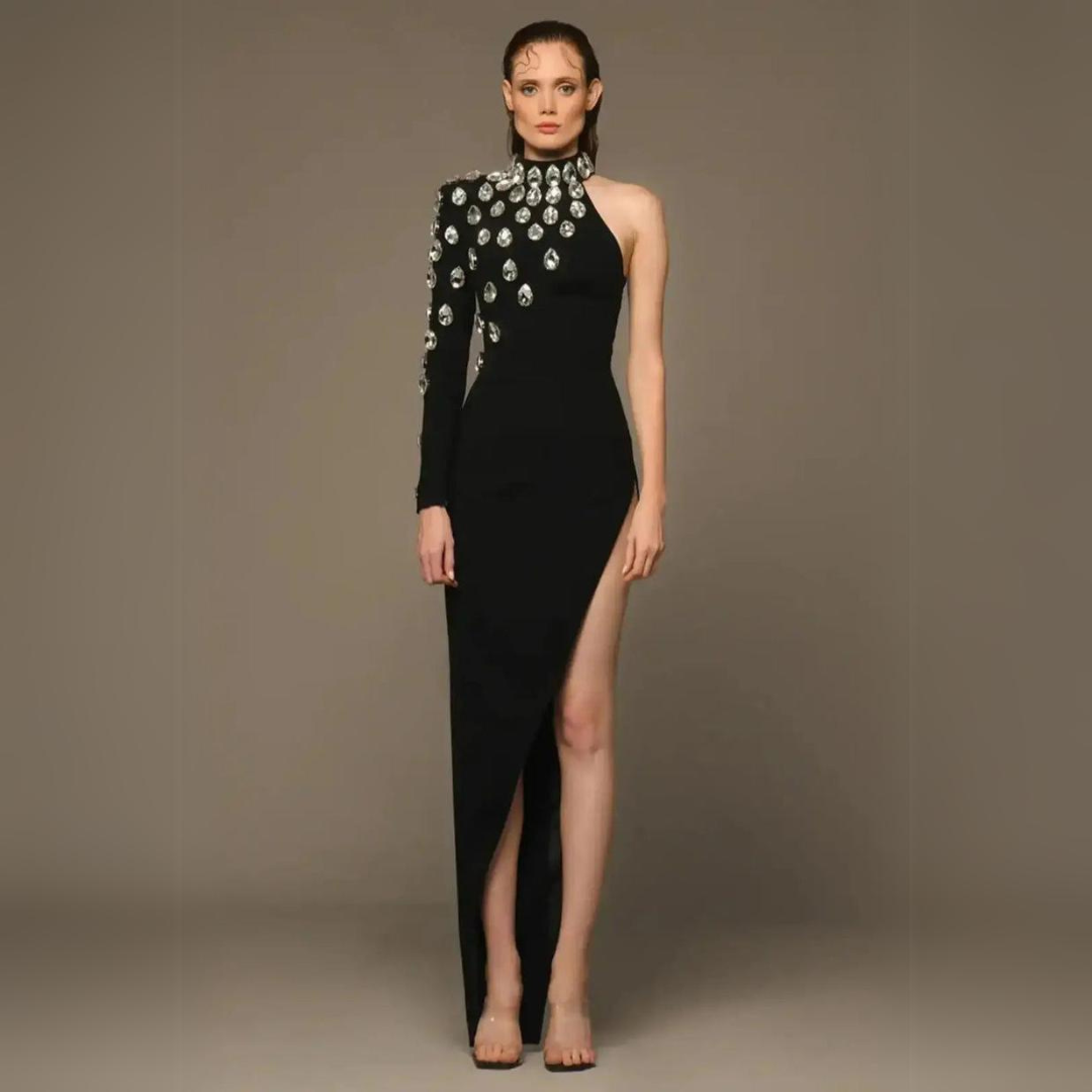 'I fancy you' embellished body con long dress