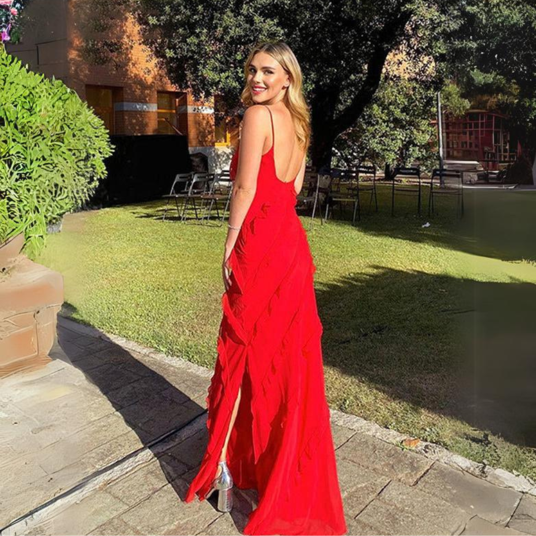 'Diana' ruffled maxi dress