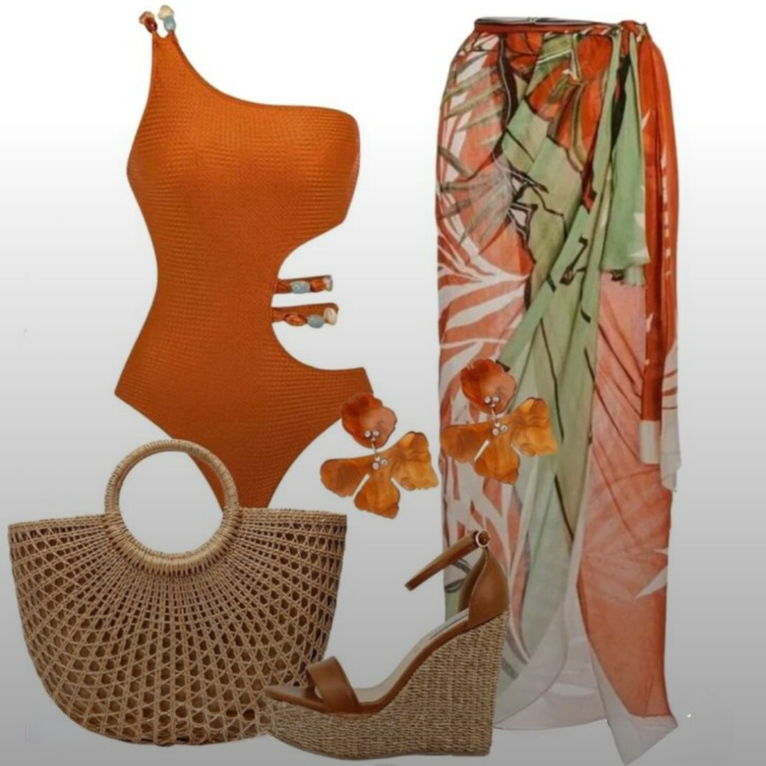 'Island girl' swimsuit set with sarong