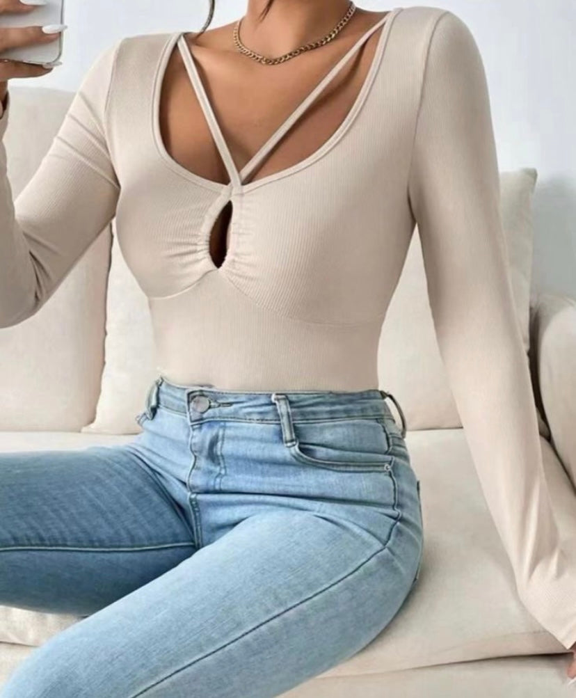 ‘Not-so-basic’ Ribbed knit top.