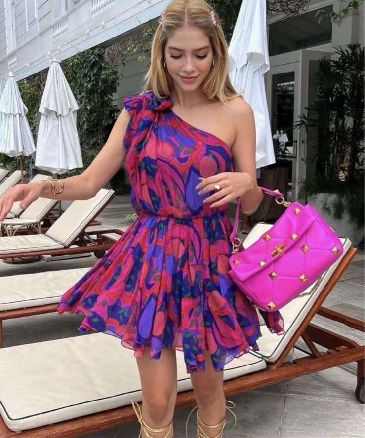 ‘Aurora’ one shoulder dress
