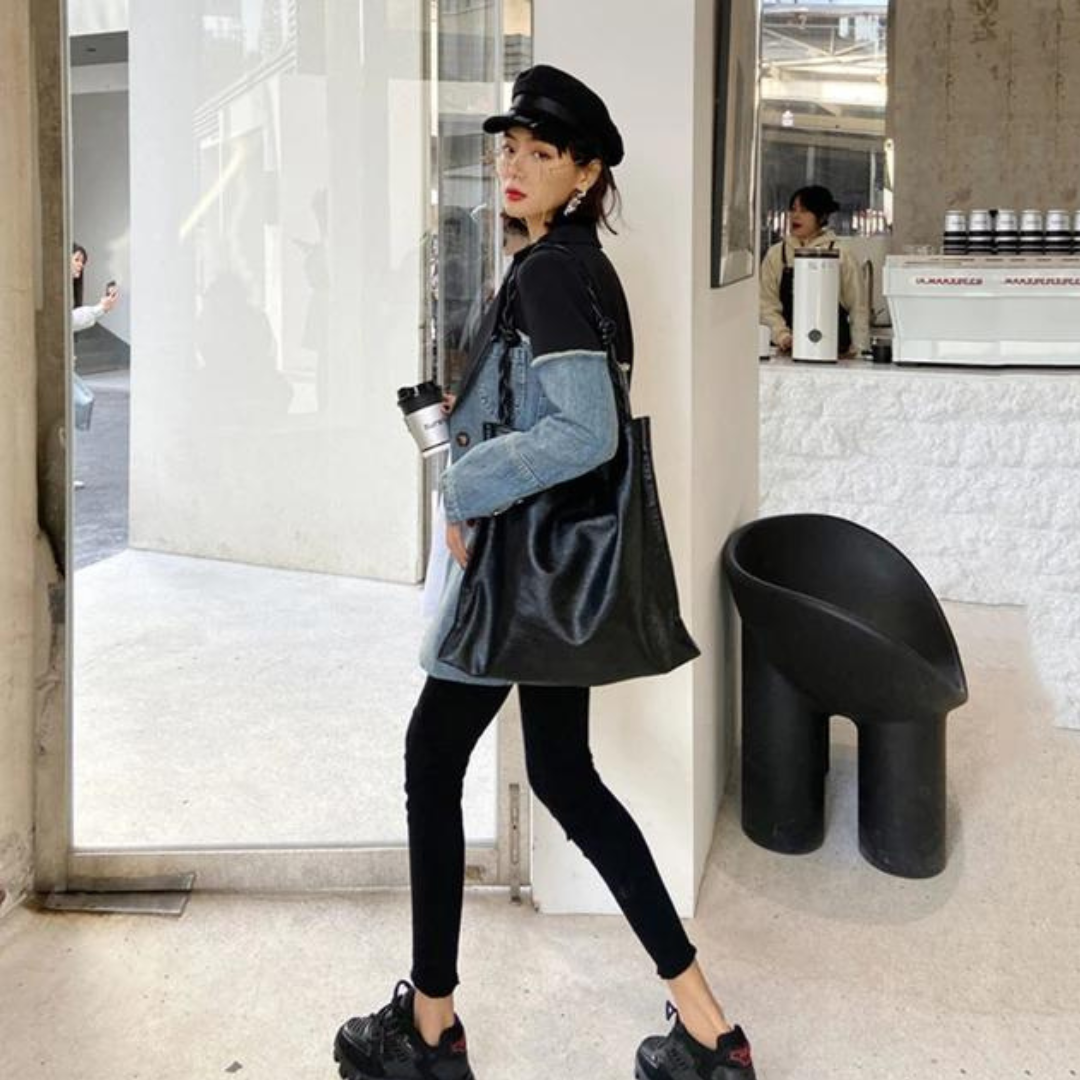 Vintage denim patchwork blazer