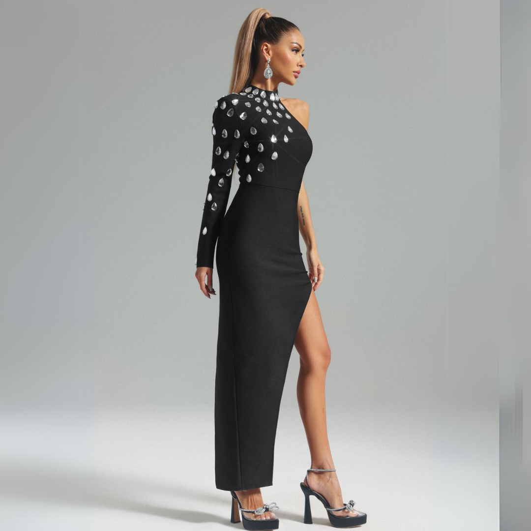 'I fancy you' embellished body con long dress