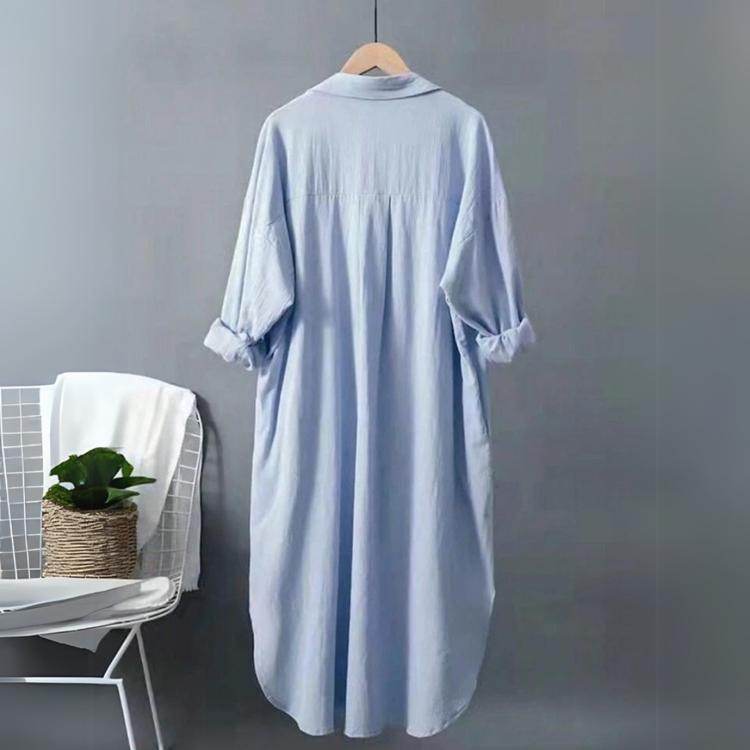 'Melissa' luxe cotton long shirt dress