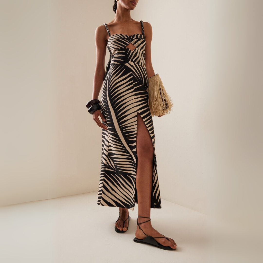 'Tropical state of mind' cutout midi dress