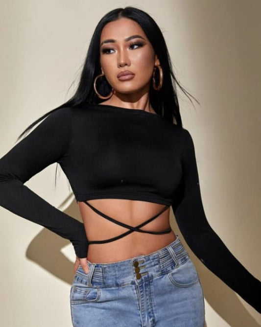 ‘Ella’ criss-cross crop top