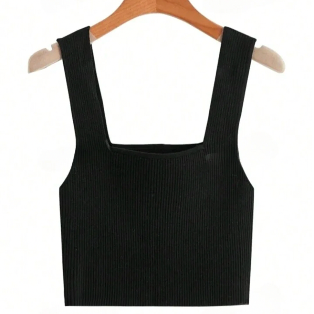 ‘Sunshine’ solid square neck top.
