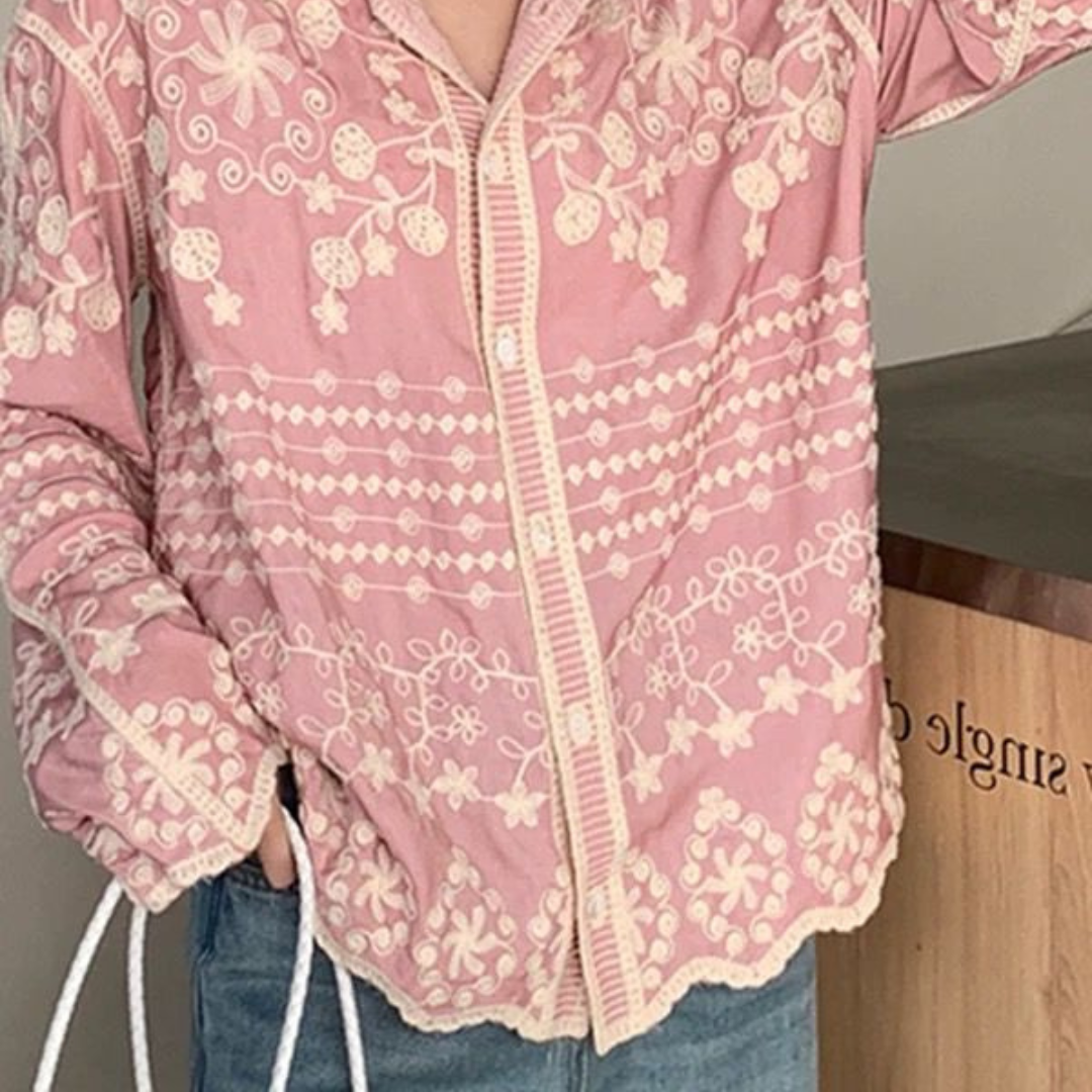 'Vanessa' luxe embroidered cotton shirt