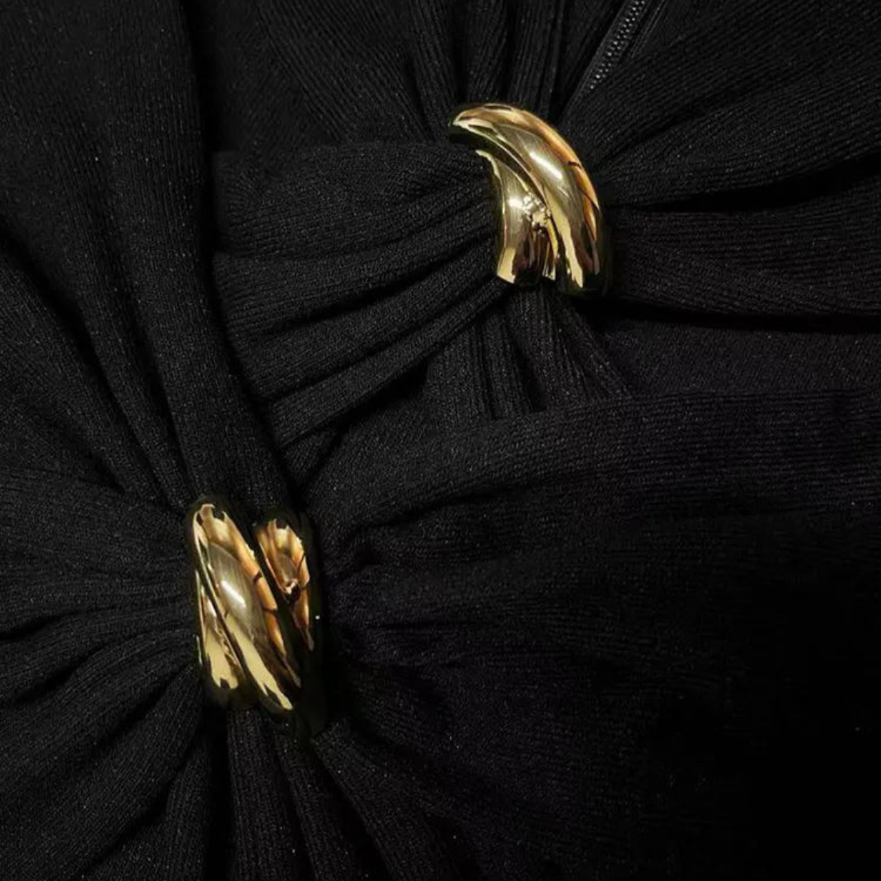 'Bella' criss-cross gold metal detailing top